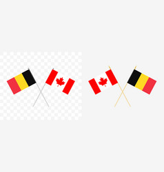 Belgium And Canada Crossed Flags Pennon Angle 28