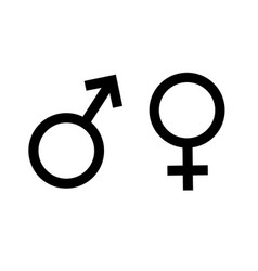 Flat Man And Woman Venus And Mars Sign