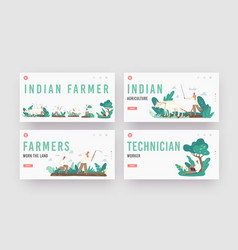 Indian Farmer Landing Page Template Set Rural Men