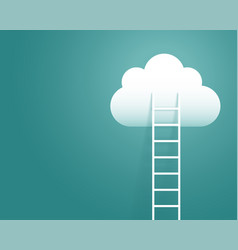 Ladder Leading To White Cloud Success Concept