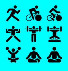 Men Exercise Icon Set