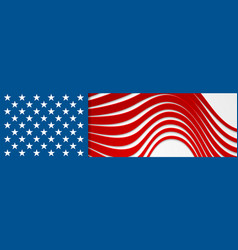 Usa Colors And Stars Abstract Bright Wavy Banner