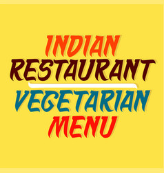 Vegetarian Menu Card For Indian Restaurant