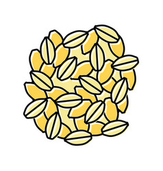 Barley Grain Pile Unpeeled Color Icon