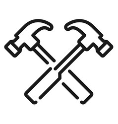 Crossed Blacksmith Hammer Icon Work Repair Logo