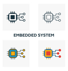 Embedded System Icon Set Four Elements