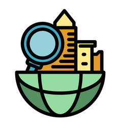 Global Search Restructuring Icon Color Outline