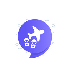 Humanitarian Aid Icon With A Plane