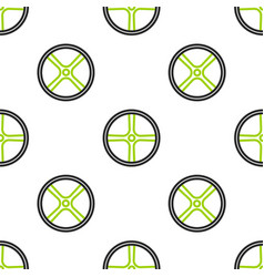 Line Bicycle Wheel Icon Isolated Seamless Pattern