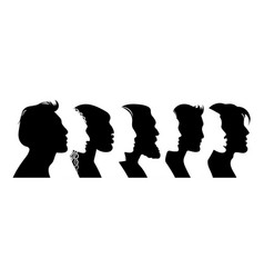 Man Face Silhouette Female And Male Portraits