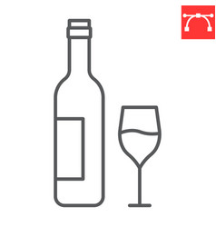 Wine Bottle Line Icon