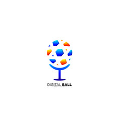 Digital Ball Logo Modern Technology Design