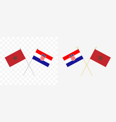 Morocco And Croatia Crossed Flags Pennon Angle 28