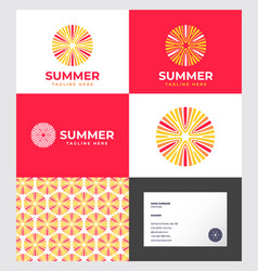 Summer Logo Sun Rays Letters Seamless Pattern