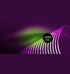 Neon Lines And Waves Abstract Background Techno