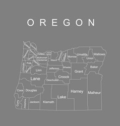 Oregon Map Silhouette Isolated