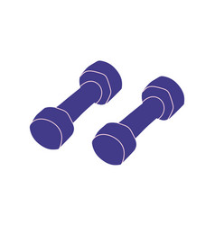 Steel Dumbbell Icon Flat Isolated On White