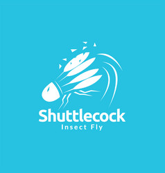 Fly Shuttlecock Insect Logo Design