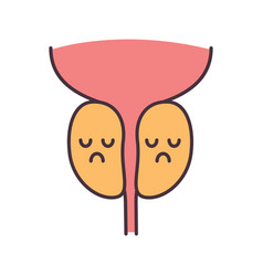 Sad Prostate Gland Color Icon