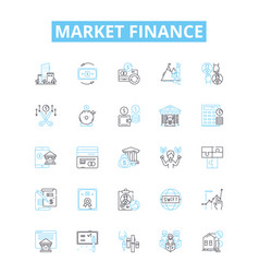 Market Finance Line Icons Set Finance