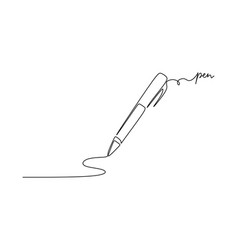 Pen - School Education Object One Line Drawing