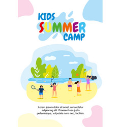 Vertical Flat Banner Kids Summer Camp Holidays