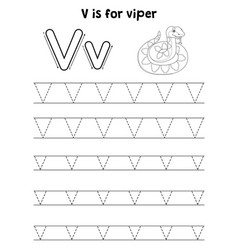 Viper Animal Tracing Letter Abc Coloring Page V