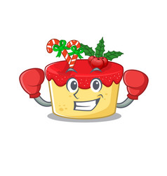 Boxing Christmas Cake Served Above Cartoon Board