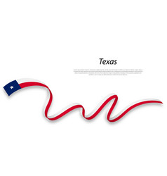 Waving Ribbon Or Stripe With Flag Of Texas