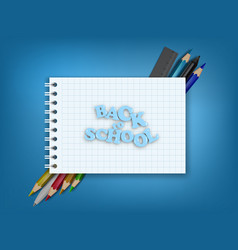 Back To School Template 3d School Supplies