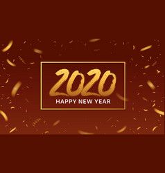 Happy New Year 2020 Golden Number In Square