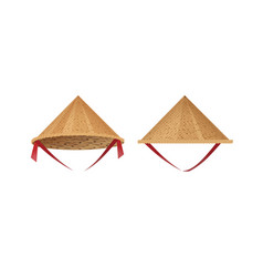 Hat Bamboo Farmer Asian Straw Cap Traditional