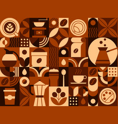 Hot Coffee Drink Abstract Geometric Pattern