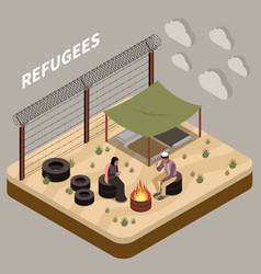 Refugees Isometric Background