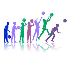 Basketball Silhouettes Dynamic Colored