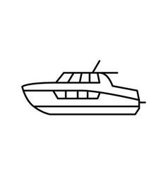 Cabin Cruiser Boat Line Icon