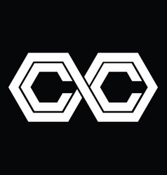 Cc Logo Monogram With Hexagon Template