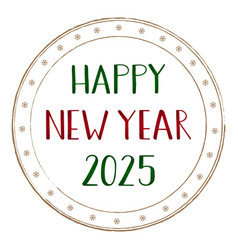 Happy New Year 2025 Golden Stamp Card