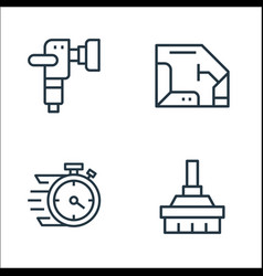 Carwash Line Icons Linear Set Quality Line Set