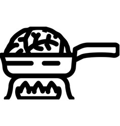 Fried Cabbage Line Icon