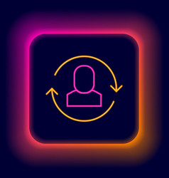 Glowing Neon Line Exchange Work Icon Isolated On