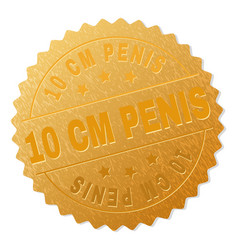 Golden 10 Cm Penis Medal Stamp