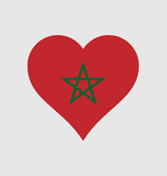 Morocco Heart Flag Moroccan Love Shape Banner Icon