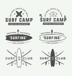 Set Of Vintage Surfing Logos Emblems Badges