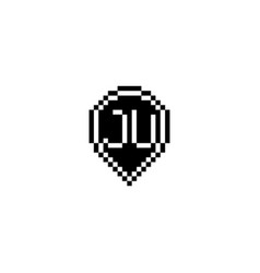 Ju Pixel Art Initial Logo