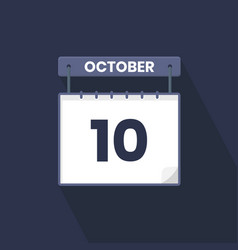 10th October Calendar Icon October 10 Calendar