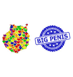 Big Penis Watermark Stamp And Bright Lovely Mosaic