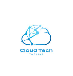 Cloud Tech Icon Logo Symbol Design Flat