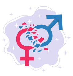 Gender Norms Concept Symbols Breaking