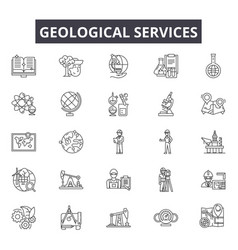 Geological Services Line Icons For Web And Mobile